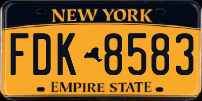 NY license plate FDK8583
