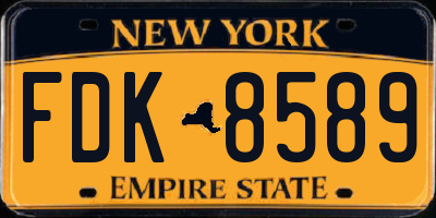 NY license plate FDK8589