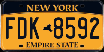 NY license plate FDK8592