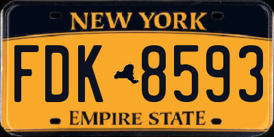 NY license plate FDK8593