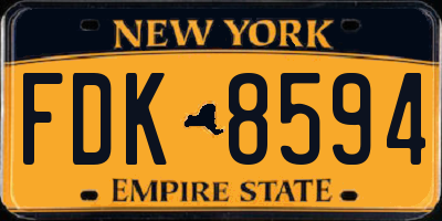 NY license plate FDK8594