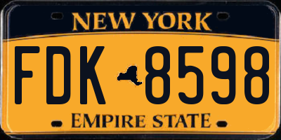 NY license plate FDK8598