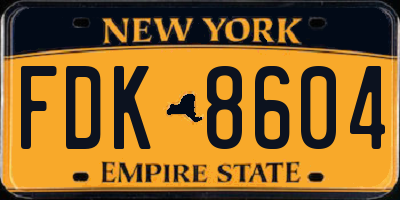NY license plate FDK8604