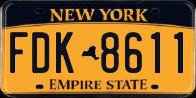 NY license plate FDK8611