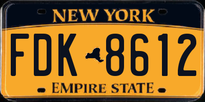 NY license plate FDK8612