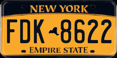 NY license plate FDK8622