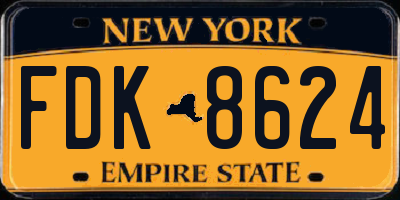 NY license plate FDK8624