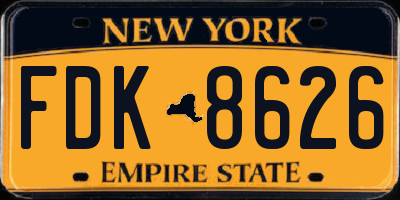 NY license plate FDK8626