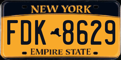 NY license plate FDK8629