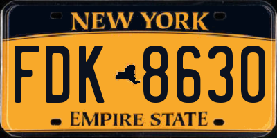 NY license plate FDK8630