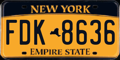 NY license plate FDK8636