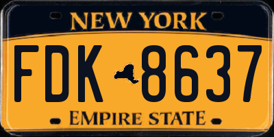 NY license plate FDK8637