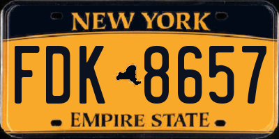 NY license plate FDK8657