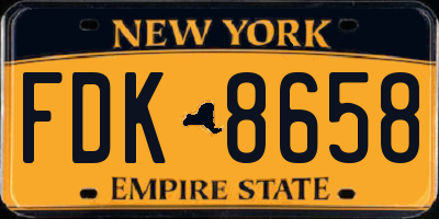 NY license plate FDK8658