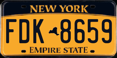 NY license plate FDK8659