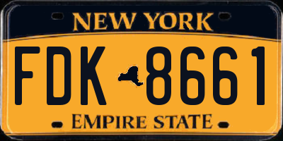 NY license plate FDK8661