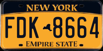 NY license plate FDK8664