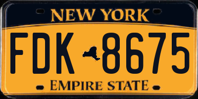 NY license plate FDK8675