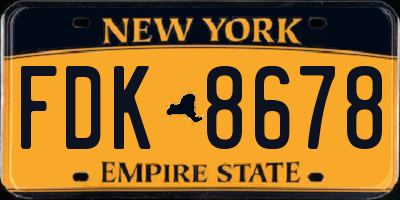 NY license plate FDK8678