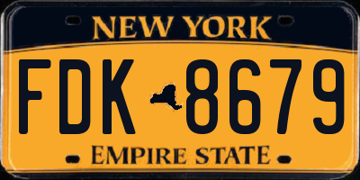 NY license plate FDK8679