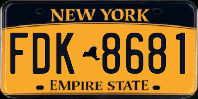 NY license plate FDK8681