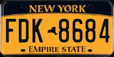 NY license plate FDK8684