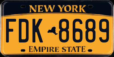 NY license plate FDK8689
