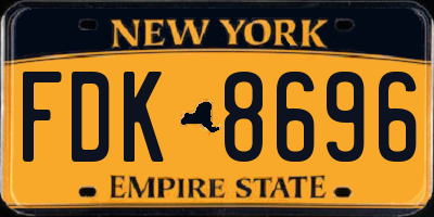 NY license plate FDK8696