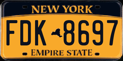 NY license plate FDK8697