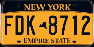 NY license plate FDK8712