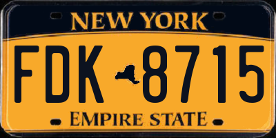 NY license plate FDK8715