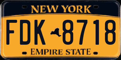 NY license plate FDK8718