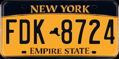 NY license plate FDK8724