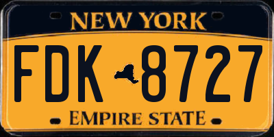 NY license plate FDK8727