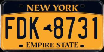 NY license plate FDK8731