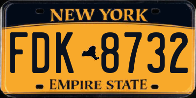 NY license plate FDK8732