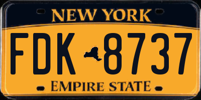 NY license plate FDK8737