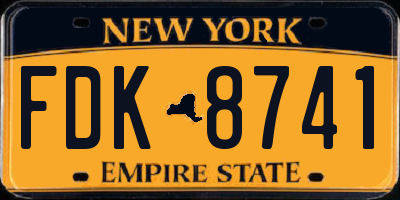 NY license plate FDK8741