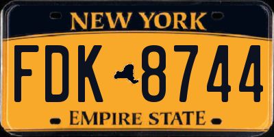 NY license plate FDK8744