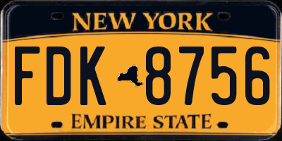 NY license plate FDK8756