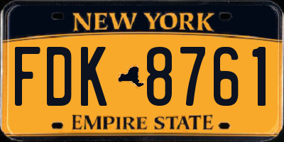 NY license plate FDK8761
