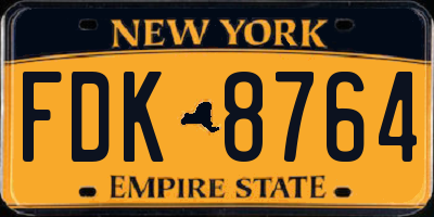 NY license plate FDK8764