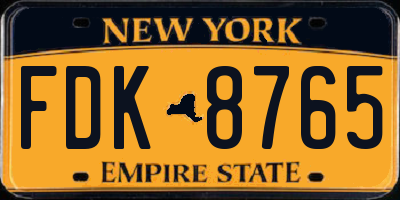 NY license plate FDK8765
