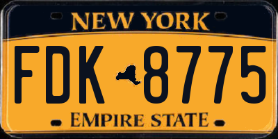 NY license plate FDK8775