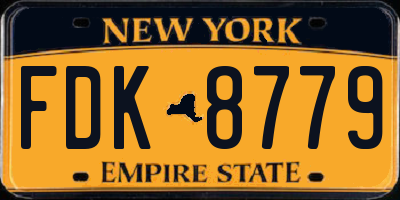 NY license plate FDK8779