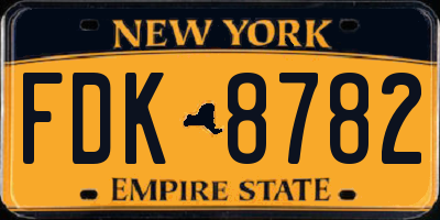 NY license plate FDK8782