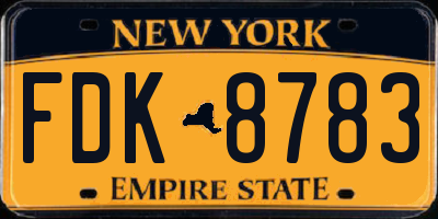 NY license plate FDK8783