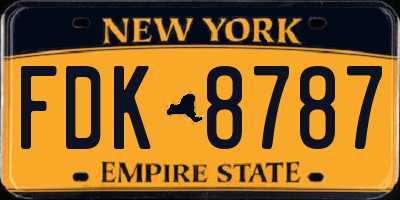 NY license plate FDK8787