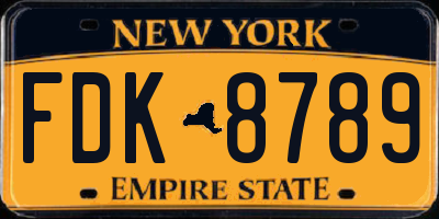 NY license plate FDK8789