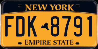 NY license plate FDK8791
